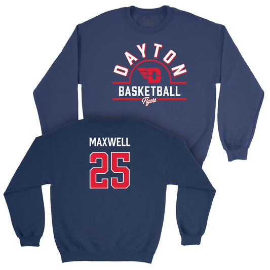 Dayton Men's Basketball Navy Arch Crew - Will Maxwell Youth Small