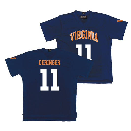 Virginia Men's Lacrosse Navy Jersey - Caulley Deringer | #11