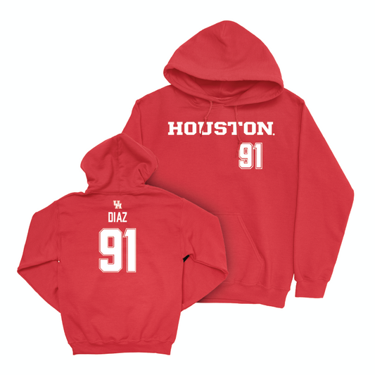 Houston Football Red Sideline Hoodie  - Joshua Diaz