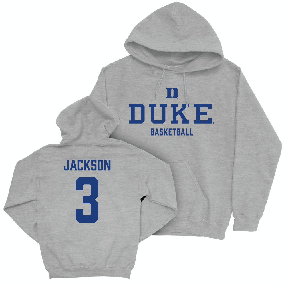Duke Men's Basketball Sport Grey Staple Hoodie - Ashlon Jackson Small