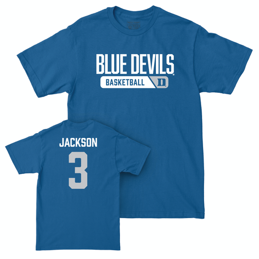 Duke Men's Basketball Royal Varsity Tee - Ashlon Jackson Small