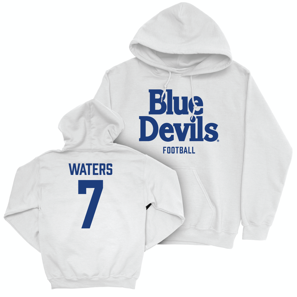 Duke Men's Basketball White Blue Devils Hoodie - Jordan Waters Small