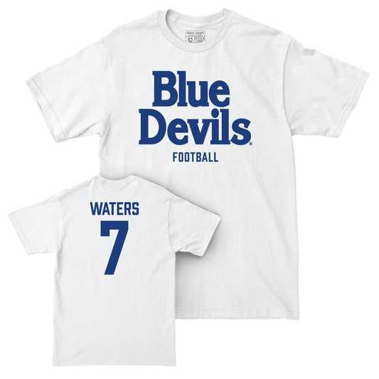 Duke Men's Basketball White Blue Devils Comfort Colors Tee - Jordan Waters Small