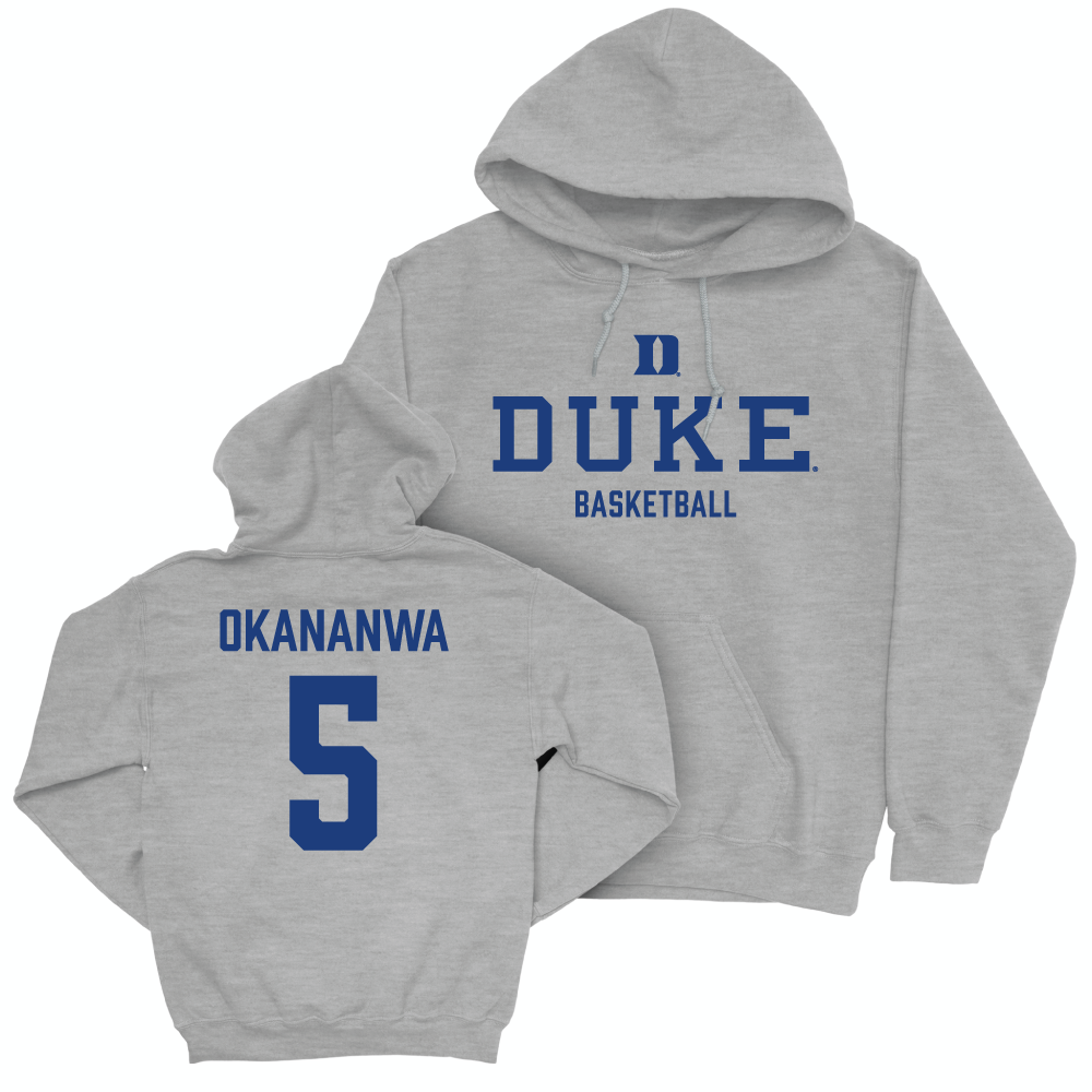 Duke Men's Basketball Sport Grey Staple Hoodie - Oluchi Okananwa Small