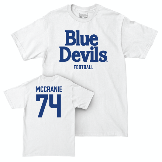 Duke Men's Basketball White Blue Devils Comfort Colors Tee - Reagan McCranie Small