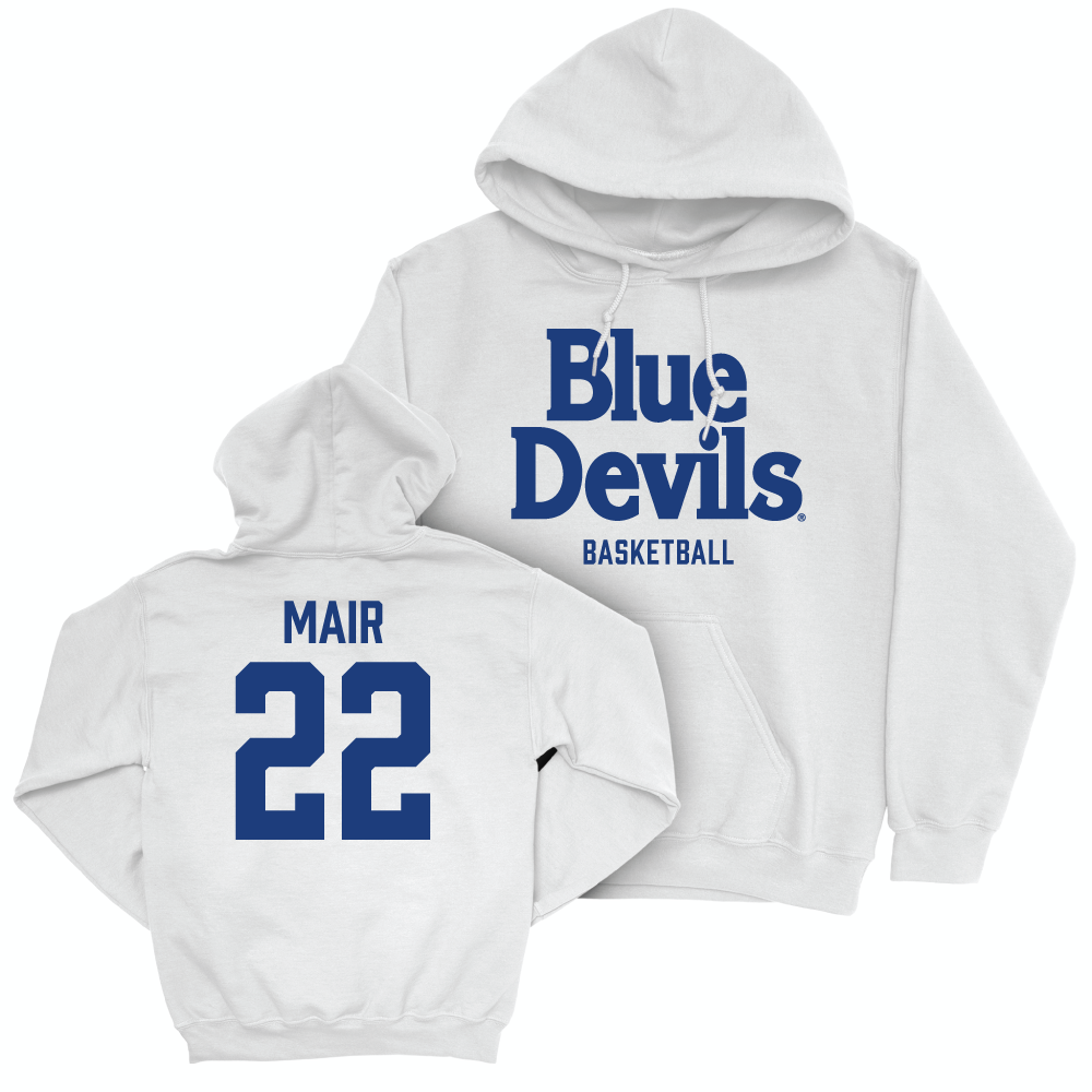 Duke Men's Basketball White Blue Devils Hoodie - Taina Mair Small