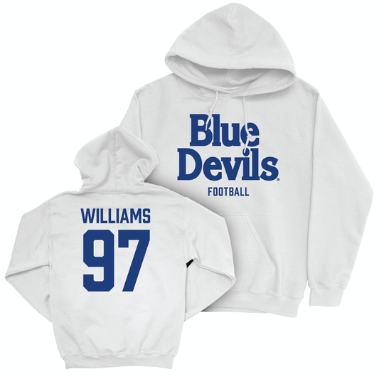 Duke Men's Basketball White Blue Devils Hoodie - Wesley Williams Small