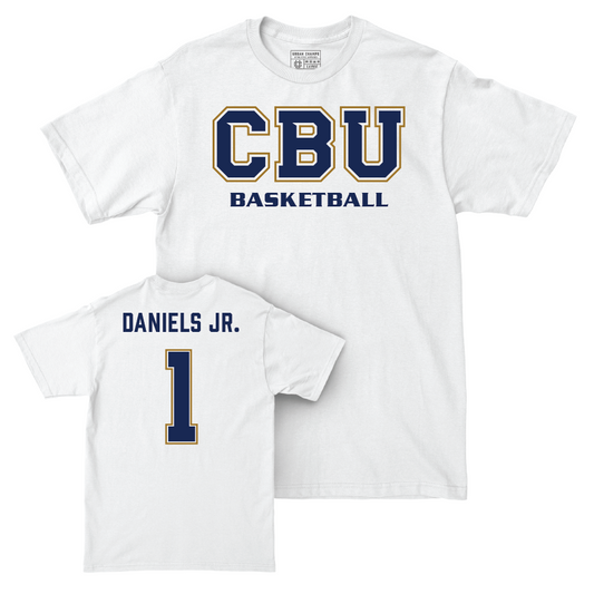 CBU Men's Basketball White Comfort Colors Classic Tee - Dominique Daniels Jr.