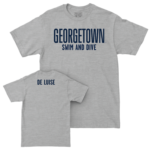 Georgetown Men's Swim & Dive Sport Grey Wordmark Tee  - Bailey De Luise