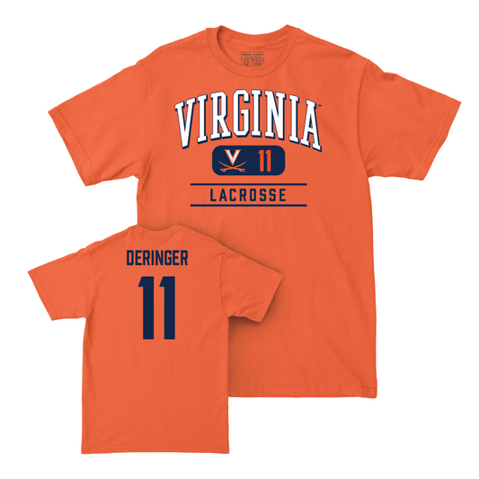 Virginia Men's Lacrosse Orange Classic Tee  - Caulley Deringer