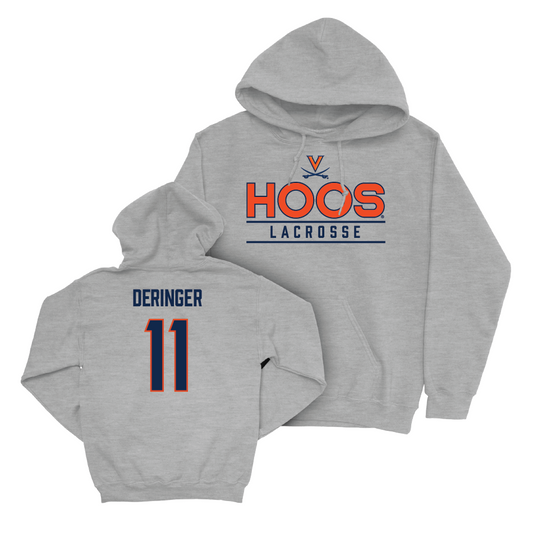 Virginia Men's Lacrosse Sport Grey Hoos Hoodie  - Caulley Deringer