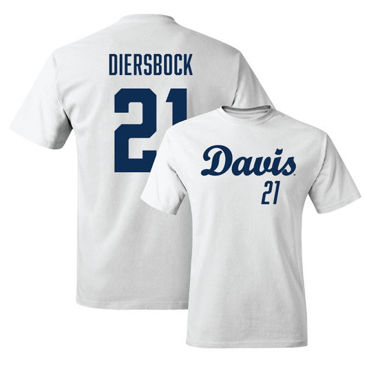 UC Davis Volleyball White Script Comfort Colors Tee  - Reese Diersbock