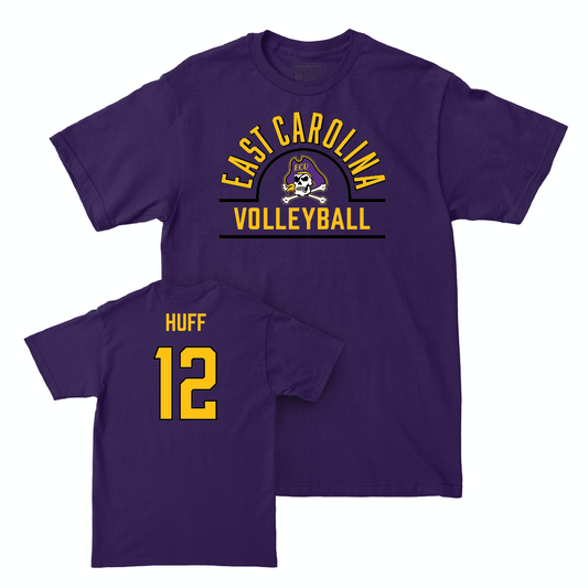East Carolina Women's Volleyball Purple Arch Tee - Aulie Huff Small