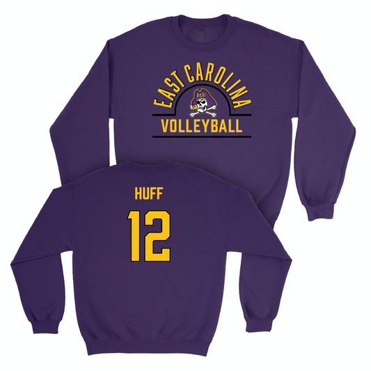East Carolina Women's Volleyball Purple Arch Crew - Aulie Huff Small