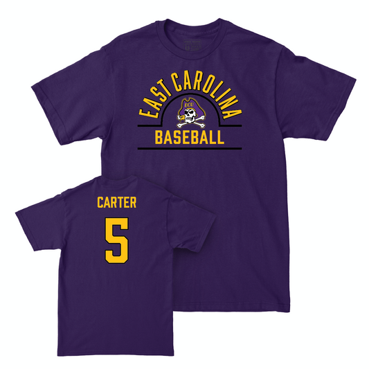 East Carolina Baseball Purple Arch Tee - Bristol Carter Small
