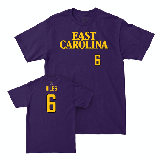 East Carolina Football Purple Sideline Tee - Desirrio Riles Small