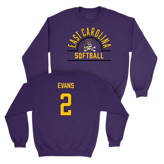 East Carolina Softball Purple Arch Crew - Hannah Evans Small