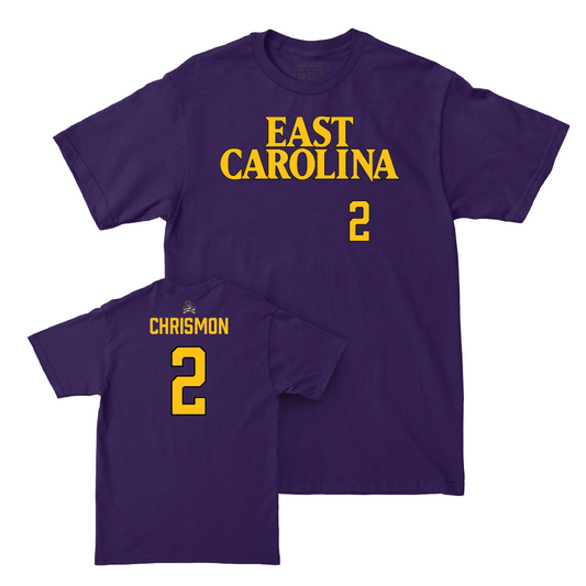 East Carolina Baseball Purple Sideline Tee - Nathan Chrismon Small