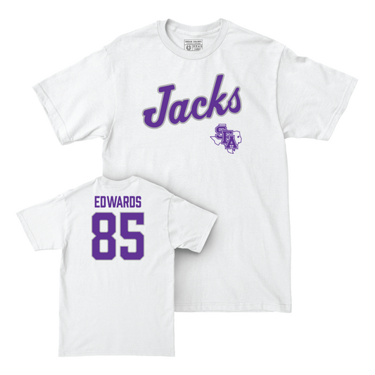 SFA Football White Script Comfort Colors Tee  - Griffin Edwards