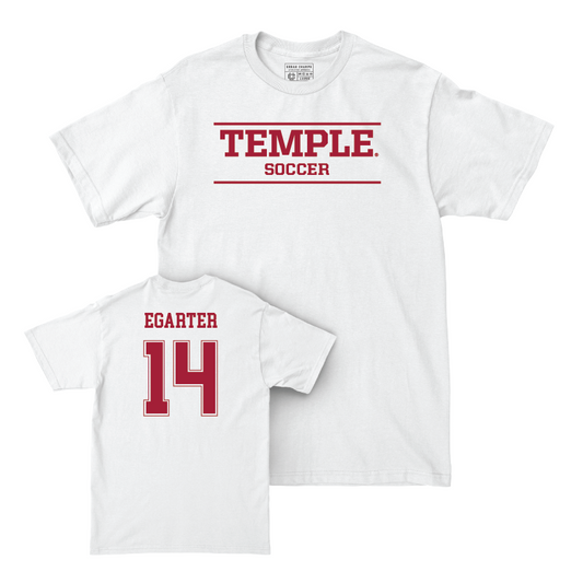 Temple Men's Soccer White Classic Comfort Colors Tee  - Lukas Egarter