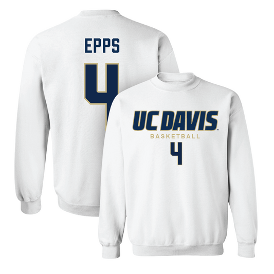 UC Davis Women's Basketball White Classic Crew - Nya Epps