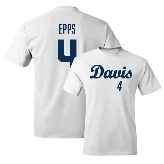 UC Davis Women's Basketball White Script Comfort Colors Tee - Nya Epps