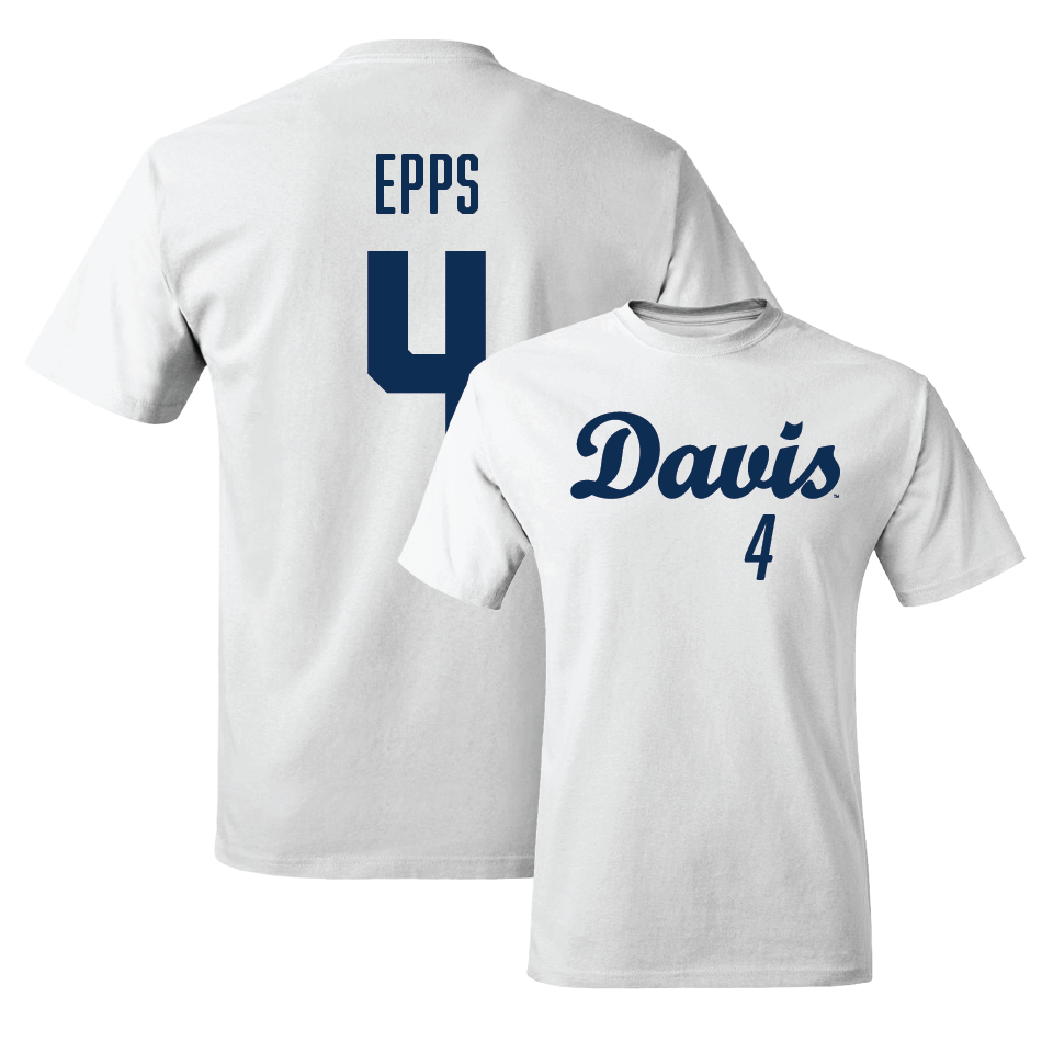 UC Davis Women's Basketball White Script Comfort Colors Tee - Nya Epps