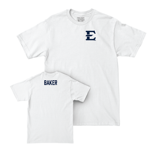 ETSU Women's Track & Field White Logo Comfort Colors Tee - Bri Baker Small
