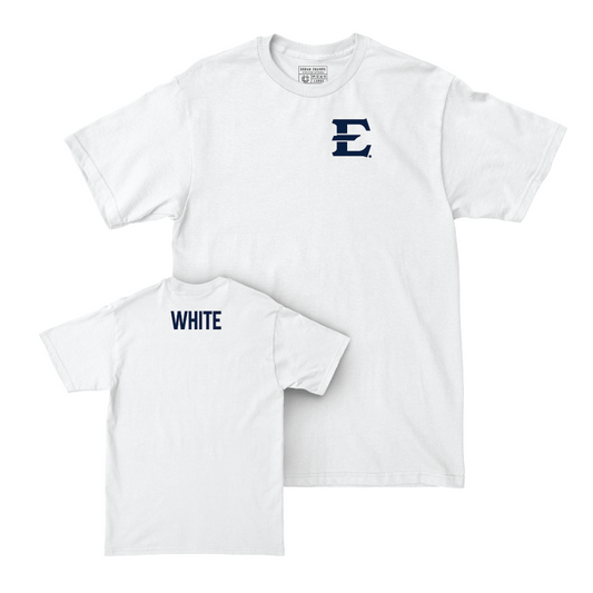 ETSU Men's Track & Field White Logo Comfort Colors Tee - Braxton White Small