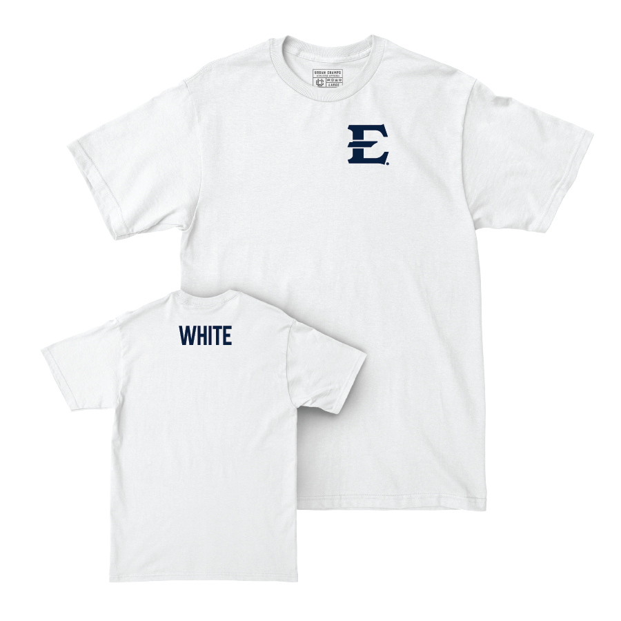 ETSU Men's Track & Field White Logo Comfort Colors Tee - Braxton White Small