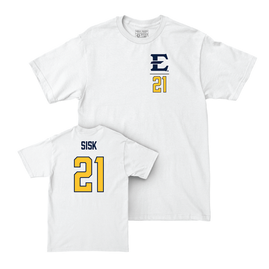 ETSU Men's Basketball White Logo Comfort Colors Tee - Gabe Sisk Small