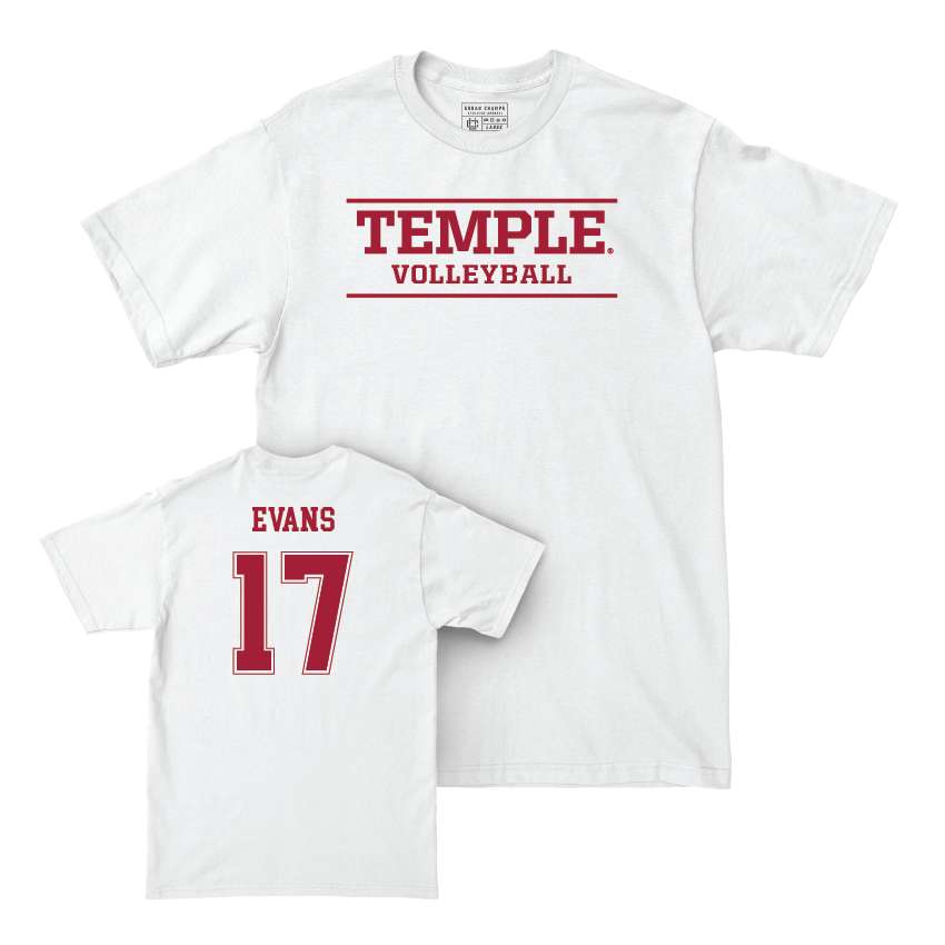 Temple Women's Volleyball White Classic Comfort Colors Tee  - Jaaliyah Evans