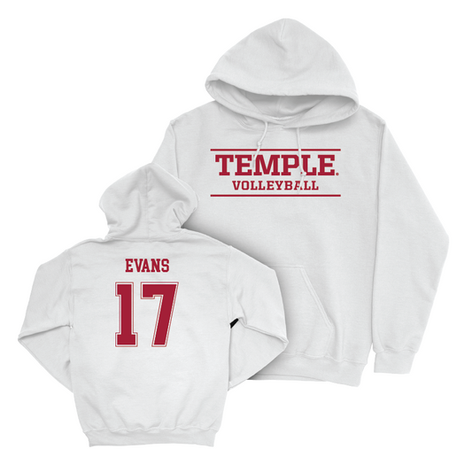 Temple Women's Volleyball White Classic Hoodie  - Jaaliyah Evans