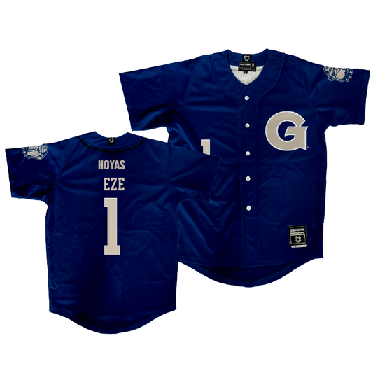 Georgetown Baseball Navy Jersey  - Michael Eze