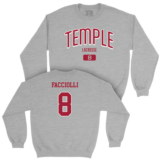 Temple Women's Lacrosse Sport Grey Arch Crew  - Jenna Facciolli