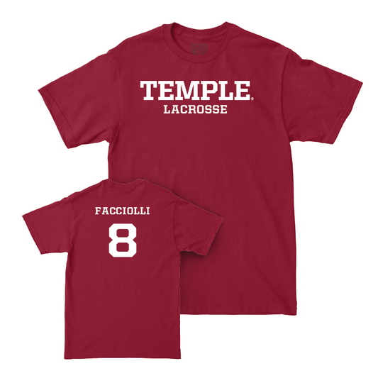 Temple Women's Lacrosse Cherry Staple Tee  - Jenna Facciolli