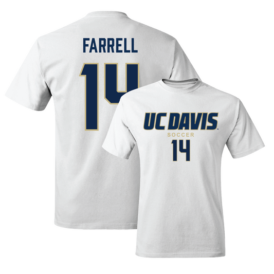 UC Davis Women's Soccer White Classic Comfort Colors Tee - Mckayla Farrell