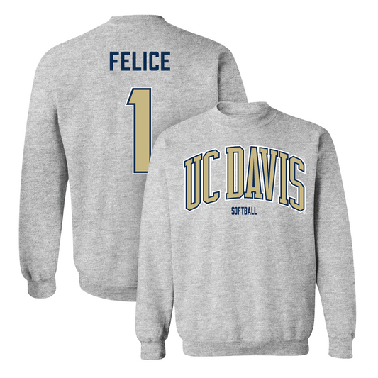 UC Davis Softball Sport Grey Arch Crew - Gia Felice