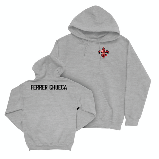 Louisiana Men's Tennis Sport Grey Logo Hoodie  - Alejo Ferrer Chueca