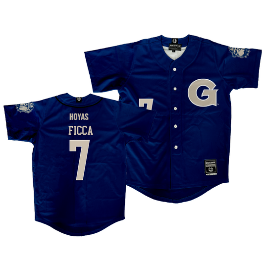 Georgetown Baseball Navy Jersey  - Christian Ficca