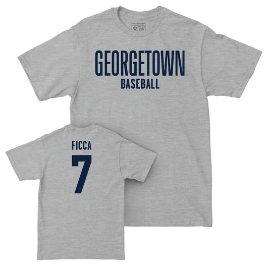 Georgetown Baseball Sport Grey Wordmark Tee  - Christian Ficca