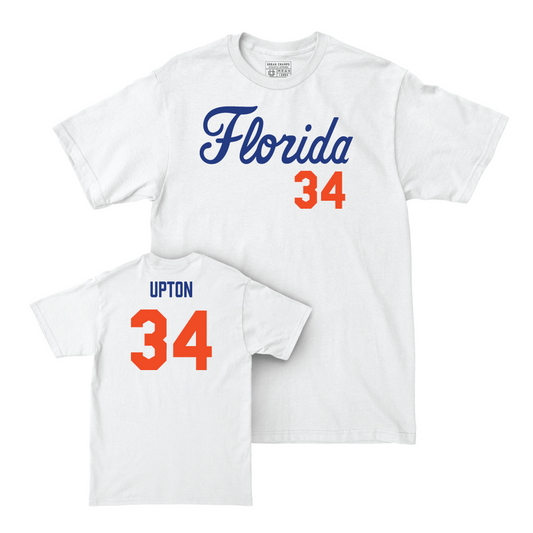 Florida Women's Soccer White Script Comfort Colors Tee - Avery Upton Small