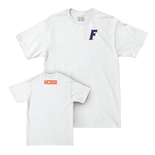 Florida Men's Track & Field White Logo Comfort Colors Tee - Angel Vicioso Small