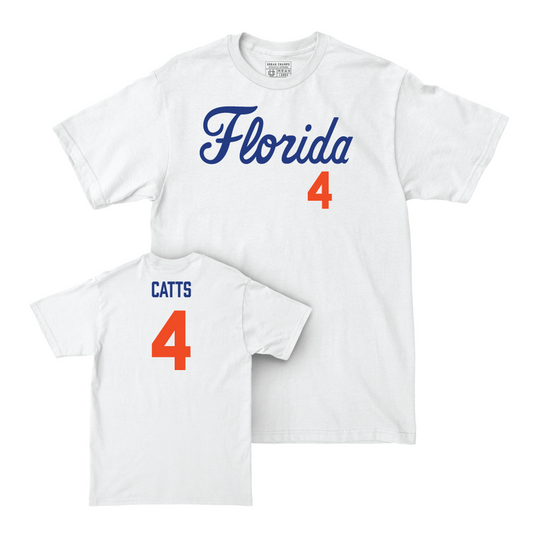 Florida Women's Lacrosse White Script Comfort Colors Tee - Brie Catts Small