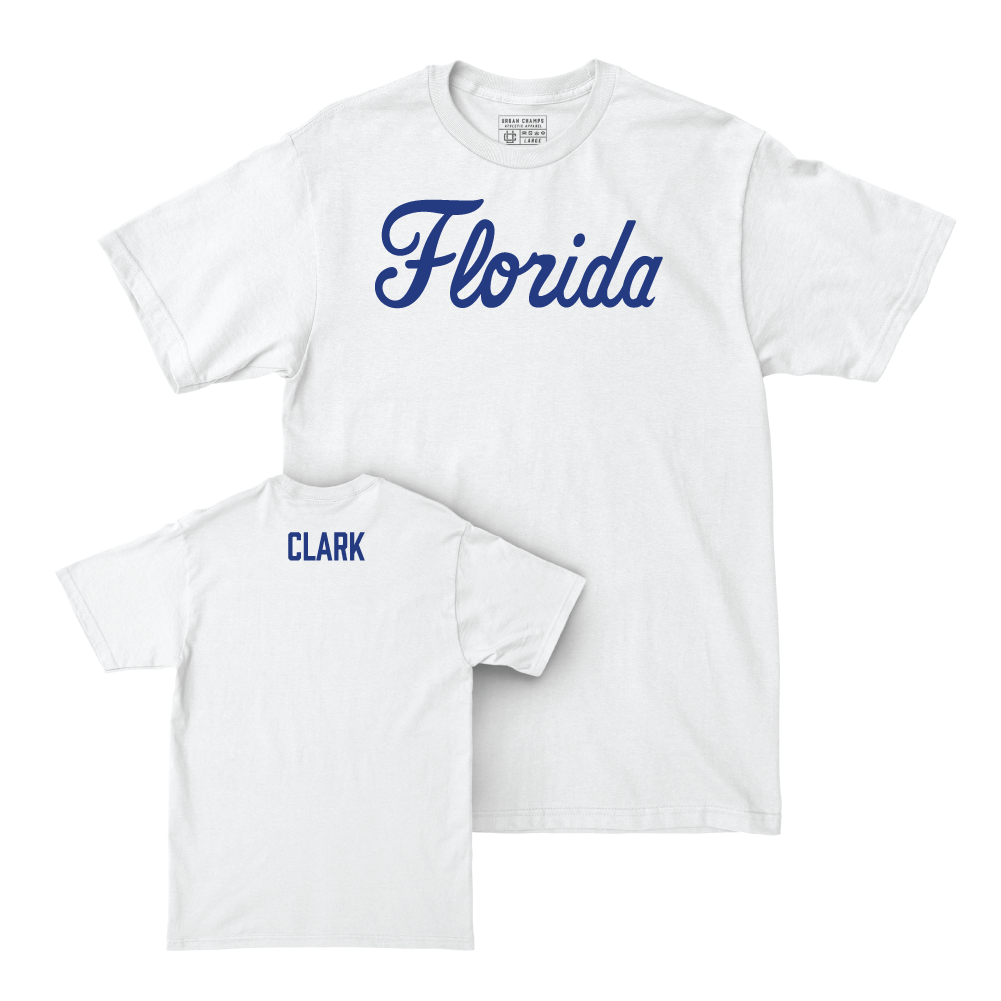 Florida Women's Gymnastics White Script Comfort Colors Tee - Chloi Clark Small