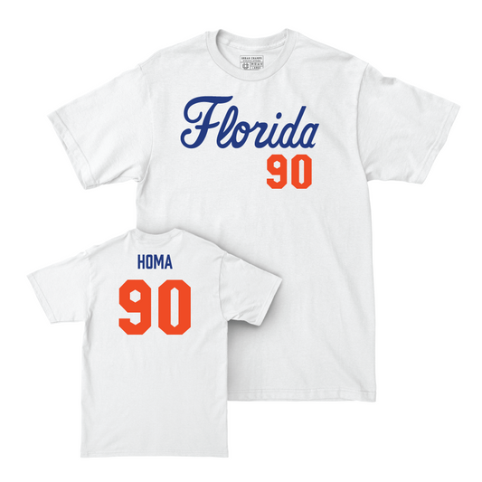 Florida Football White Script Comfort Colors Tee - Connor Homa Small