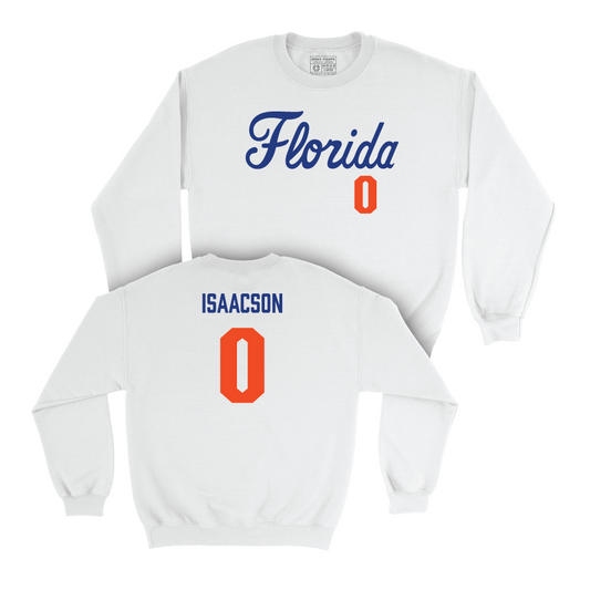 Florida Women's Lacrosse White Script Crew - Cate Isaacson Small