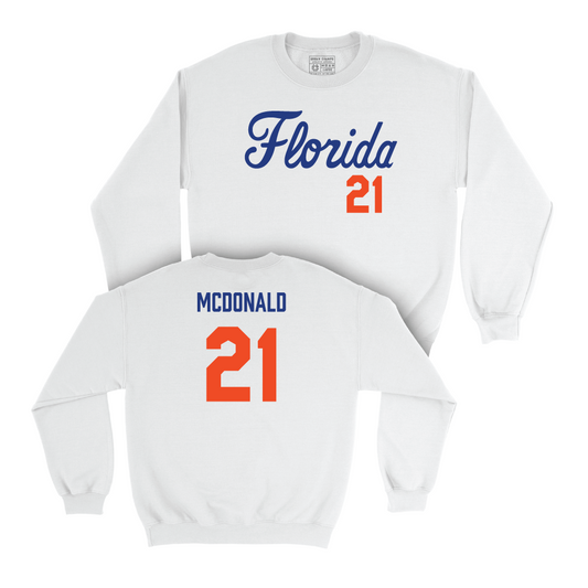Florida Baseball White Script Crew - Caden McDonald Small