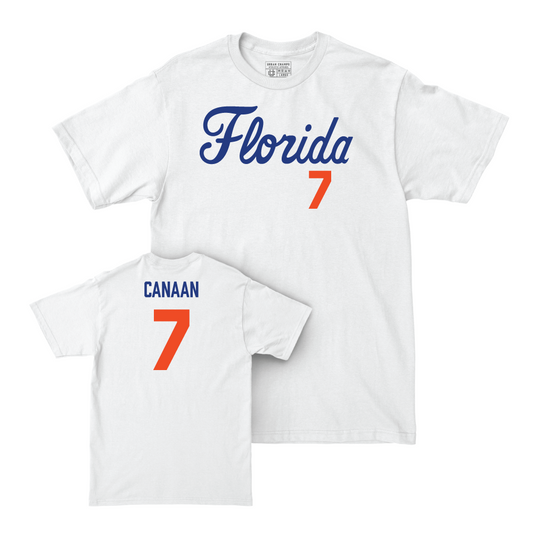 Florida Women's Volleyball White Script Comfort Colors Tee - Emily Canaan Small