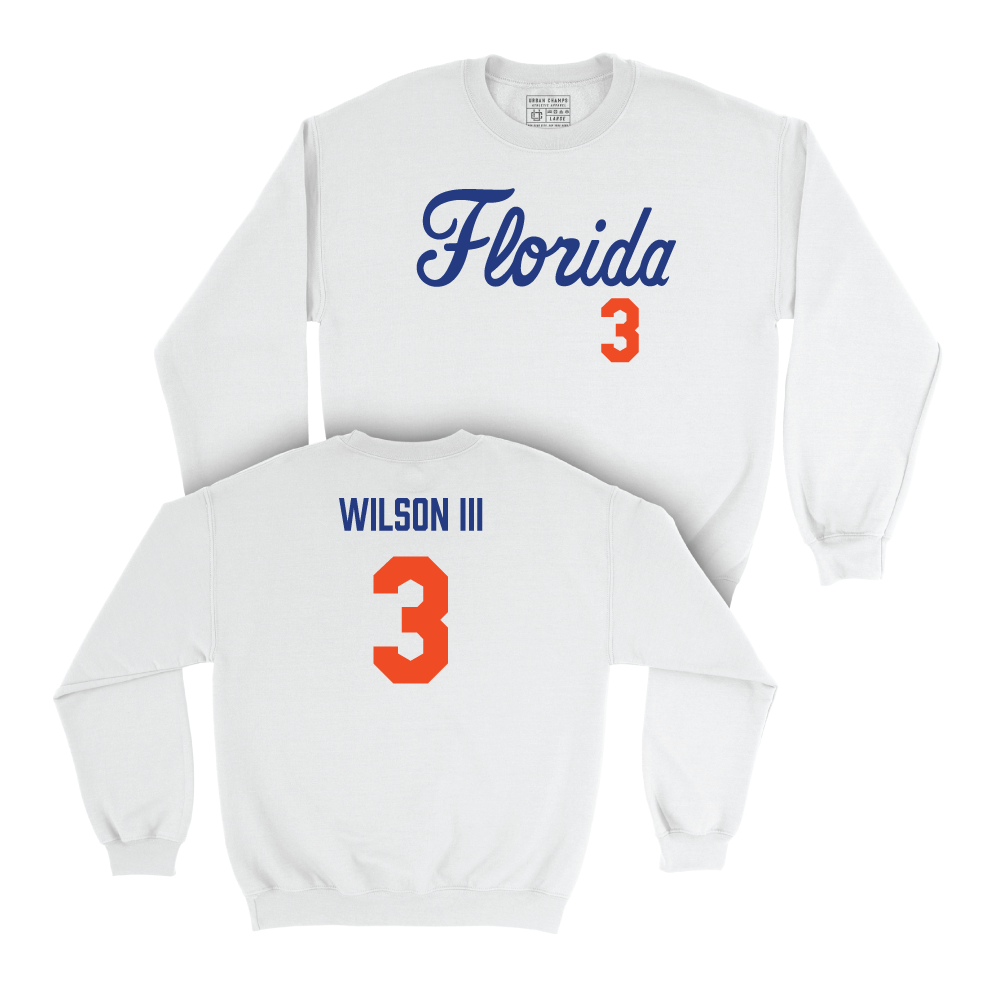Florida Football White Script Crew - Eugene Wilson III Small